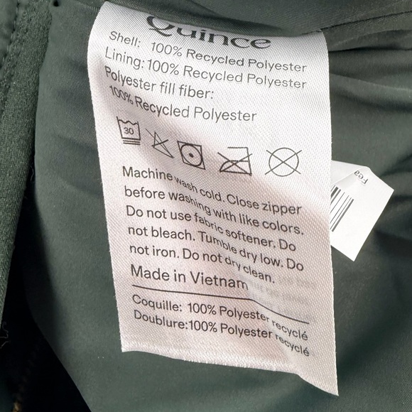 Quince Featherless Quilted Puffer Long Jacket Verdant Pine XL NEW - Picture 4 of 6